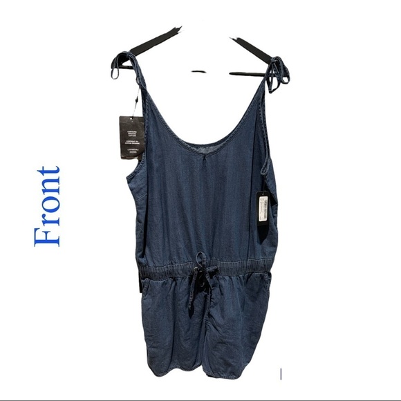 Silver Icing Vero Moda Denim Material Romper Size XL - Picture 2 of 4